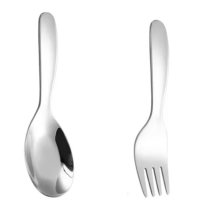 Pocket cutlery set open showing stainless steel utensils – reusable travel cutlery