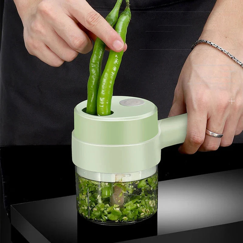 Cordless 4-in-1 Electric Food Chopper – For Vegetables and Meat
